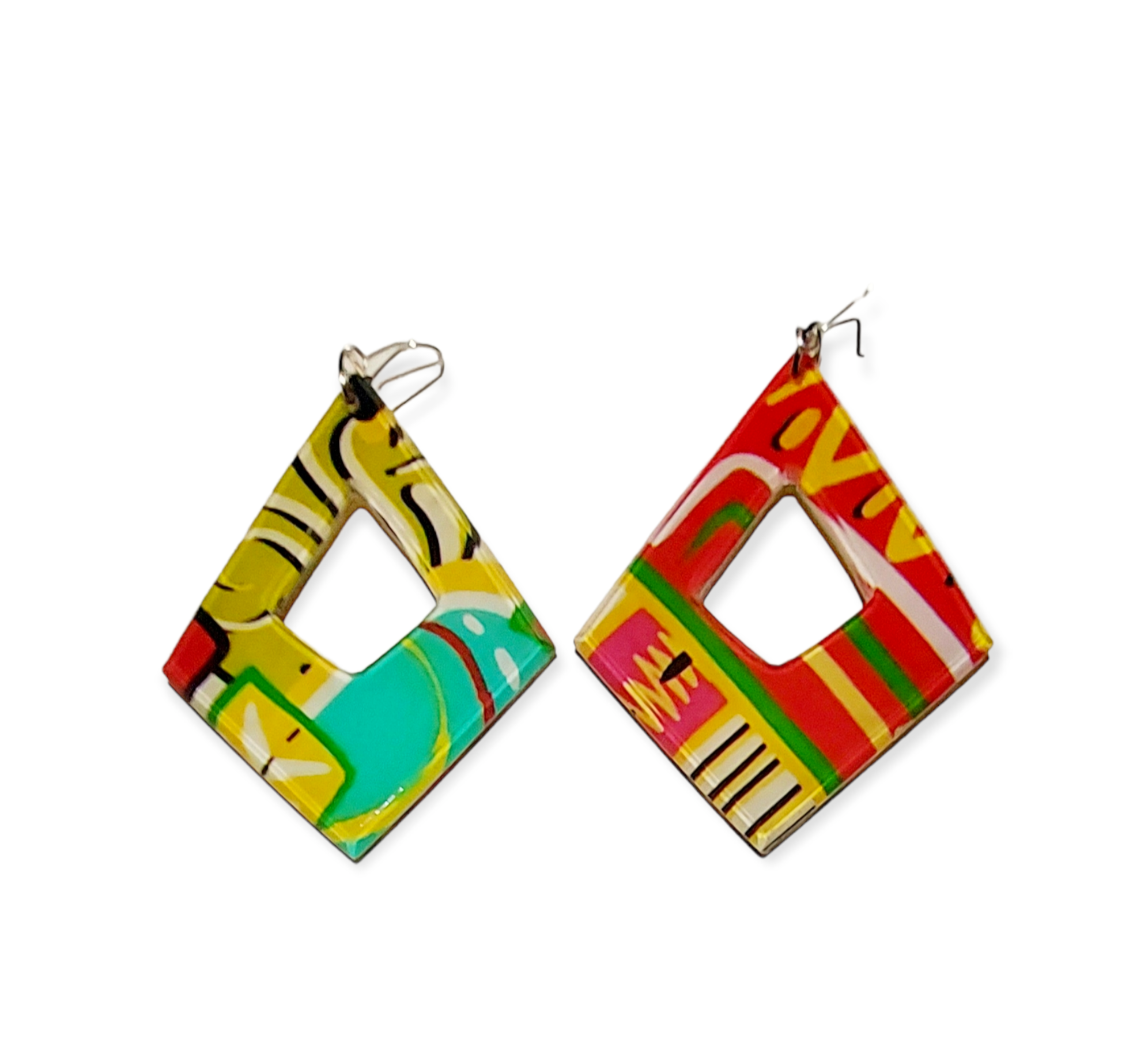 Zo Plexiglass Medium Rhombus Earrings